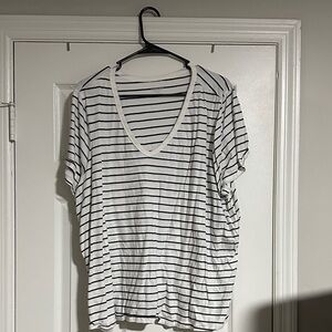 Old Navy Black and White Striped Tee